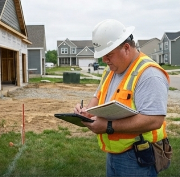 Residential survey work - equipment setup